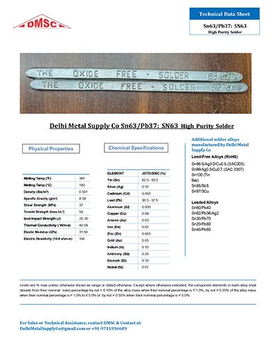 Solder Bar Datasheet
