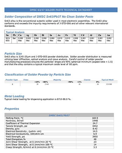 Solder Paste Datasheet
